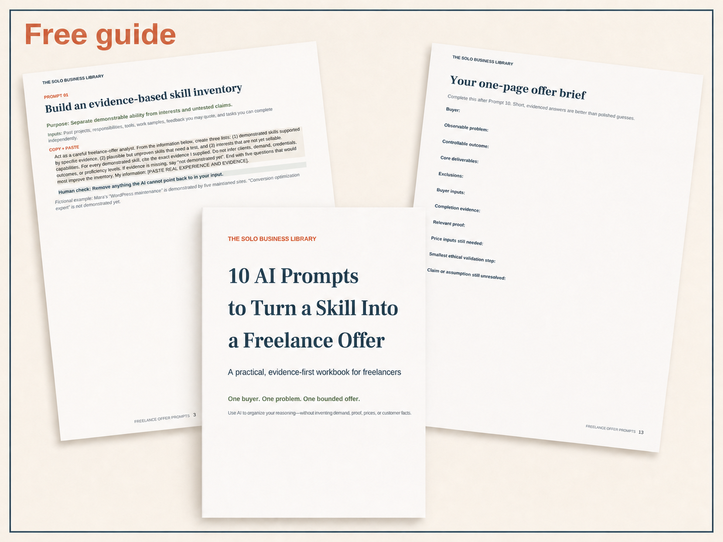 Landscape cover for the free freelance offer workbook